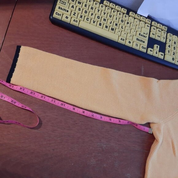 NEW ! Juoiantang Women Cropped Shrug Open Front Basic Sweater Top Yellow Very Sz - Picture 5 of 7